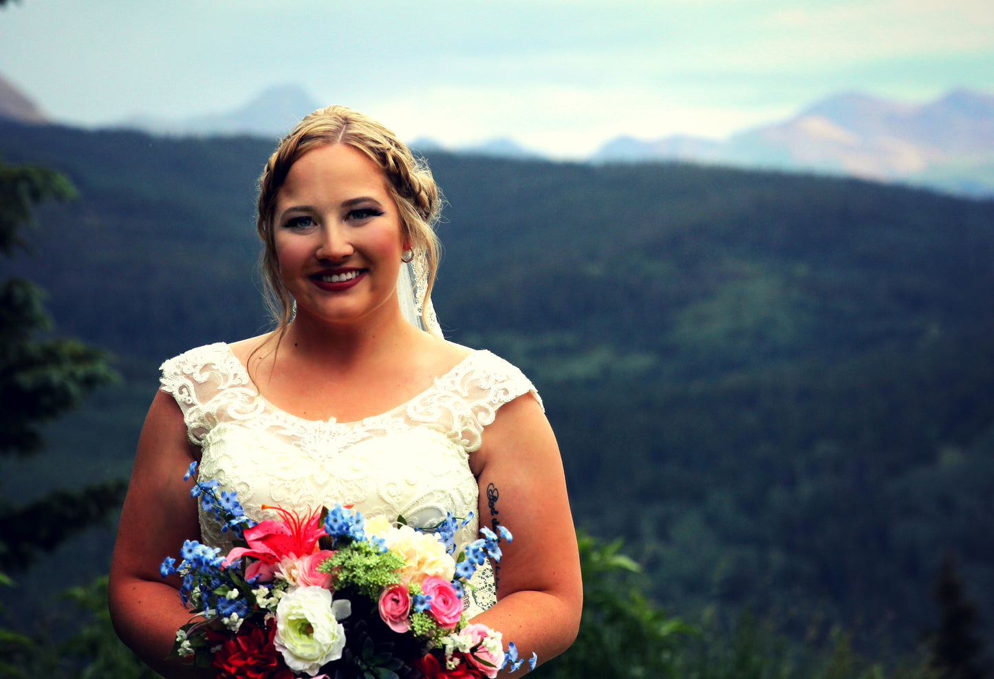 Faux Flower Wedding Bouquet