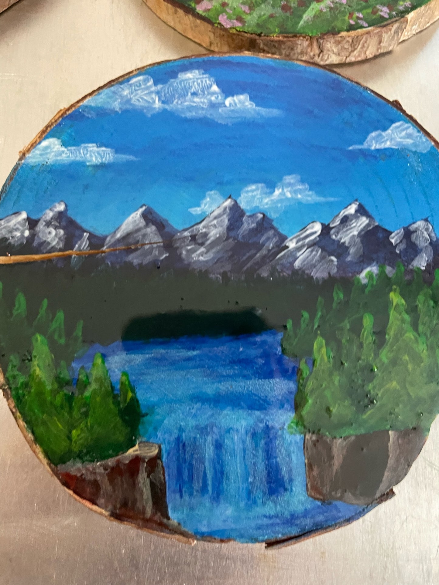 Resin Tree Coasters - Mountainscape