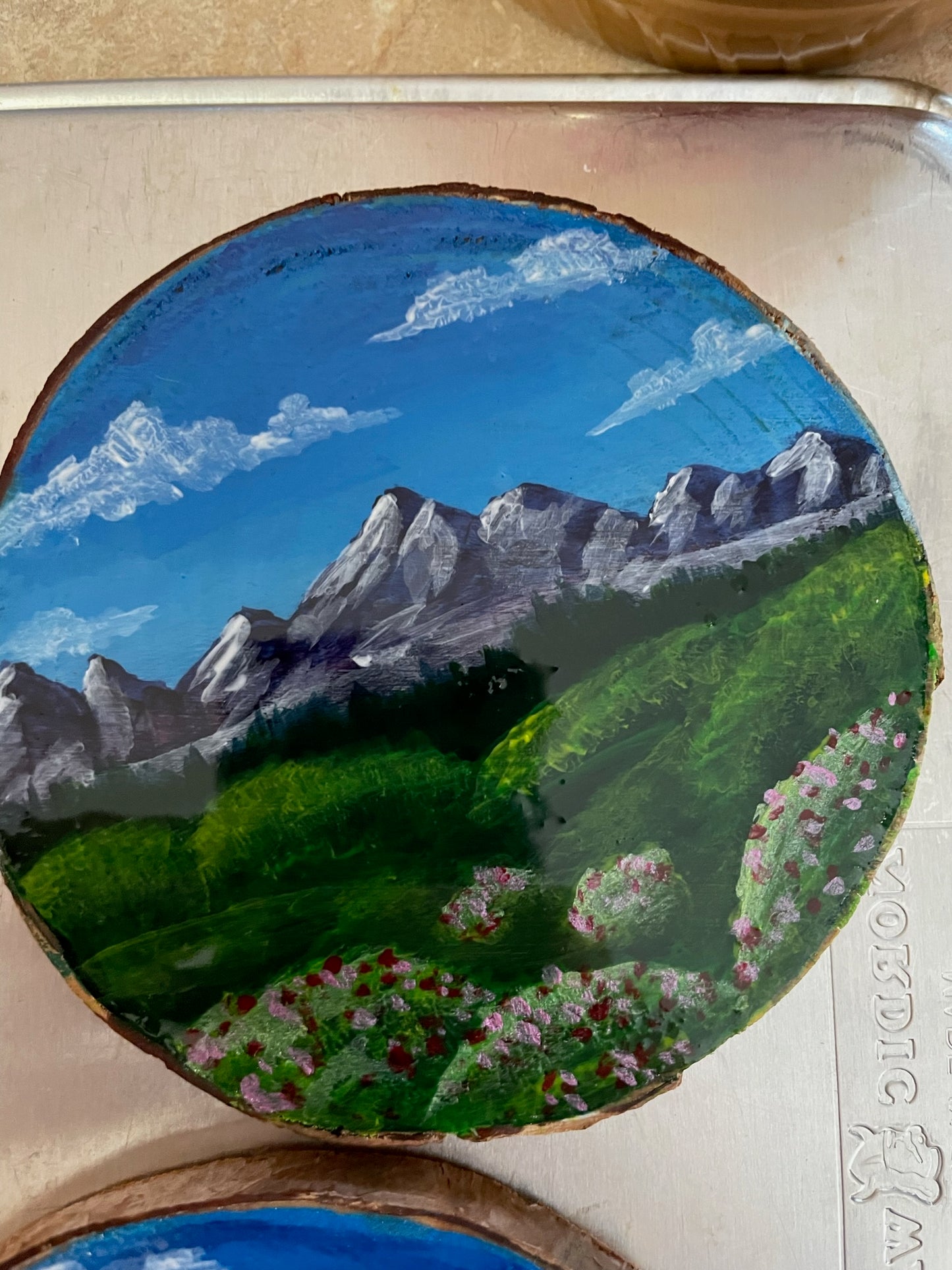 Resin Tree Coasters - Mountainscape