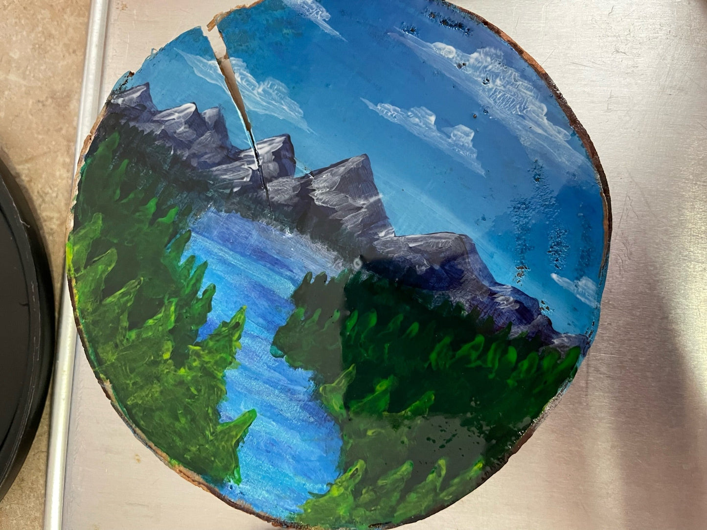 Resin Tree Coasters - Mountainscape
