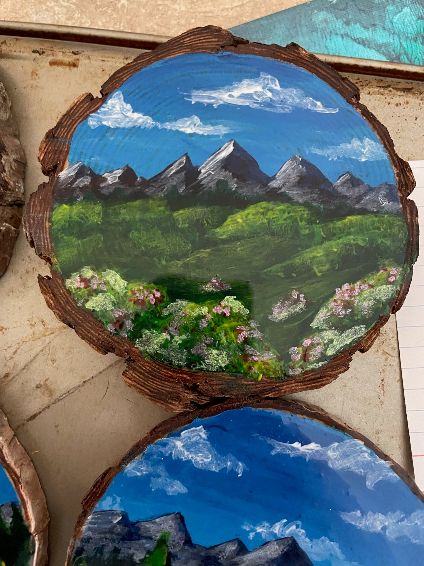Resin Tree Coasters - Mountainscape