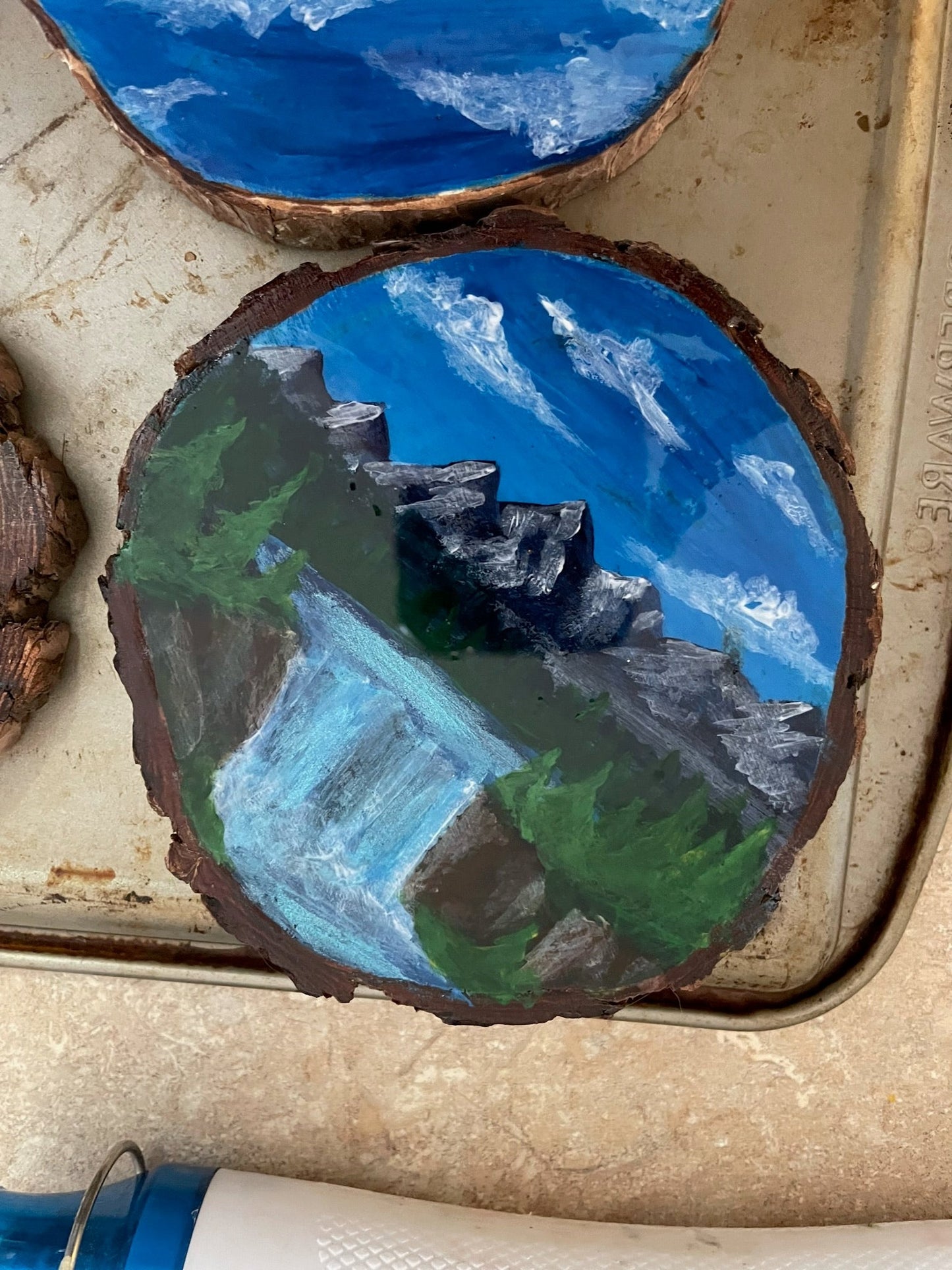 Resin Tree Coasters - Mountainscape