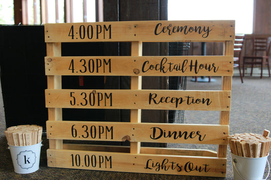Wedding Schedule Pallet