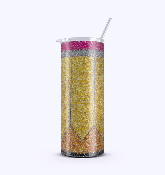 Glitter Pencil 20oz Tumbler